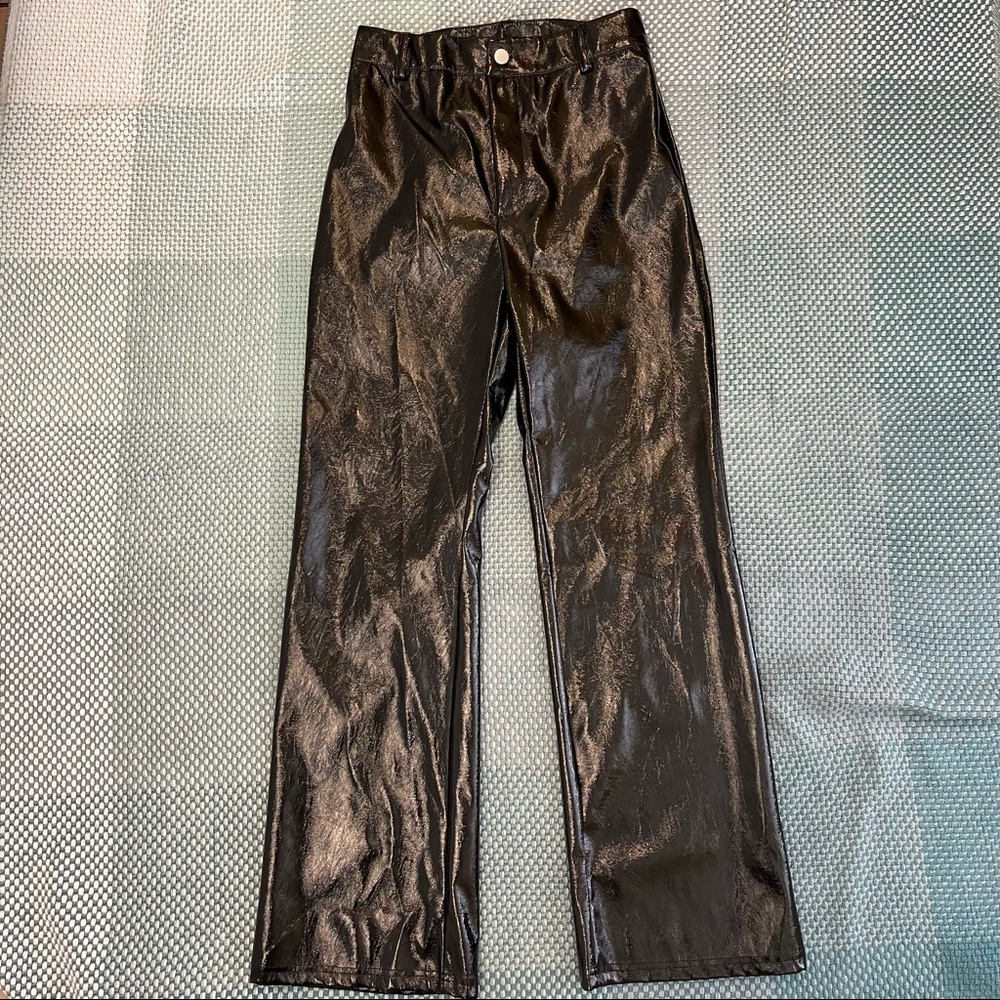 90’s Black Vinyl Straight Leg Pants